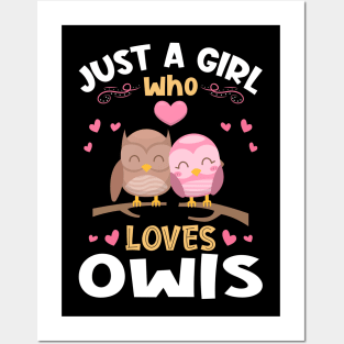 Just a Girl who Loves Owls Gift Posters and Art